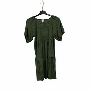 ✨J.Crew Size M Women's Casual Green Textured Short Sleeve Dress ✨